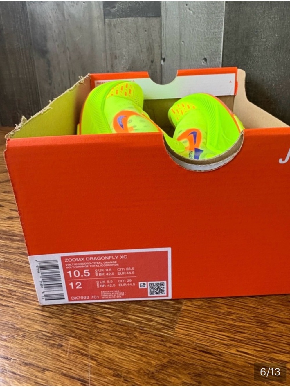 Nike ZoomX Dragonfly XC Volt Racing Running Spikes Men’s 10.5 X 2 pairs - Picture 2 of 2